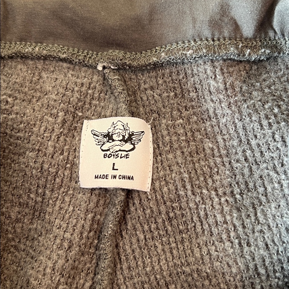 Boys Lie - That's Why Thermal Pants Mint Grey Flare Fold Over Waistband - Size L - Picture 8 of 11